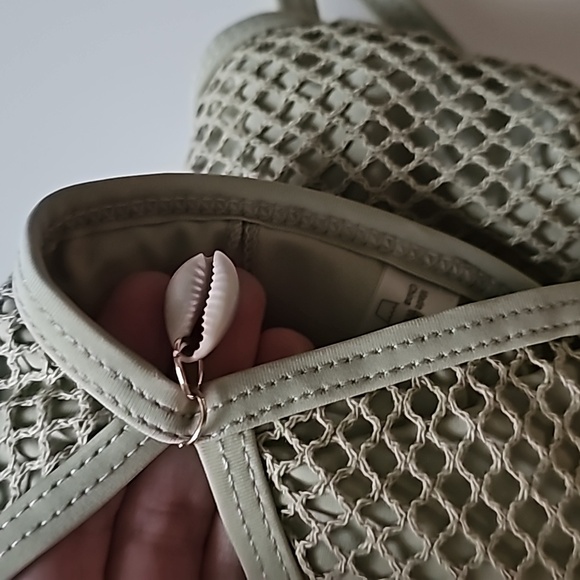 NWOT Zaful Sage Green Fishnet bikini set - Picture 9 of 10